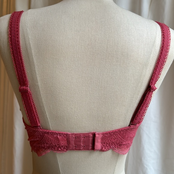 SIMONE PERELE Karma Demi-Cup Convertible Lace Bra. Deep Rose Size 34D NWT - Picture 2 of 10